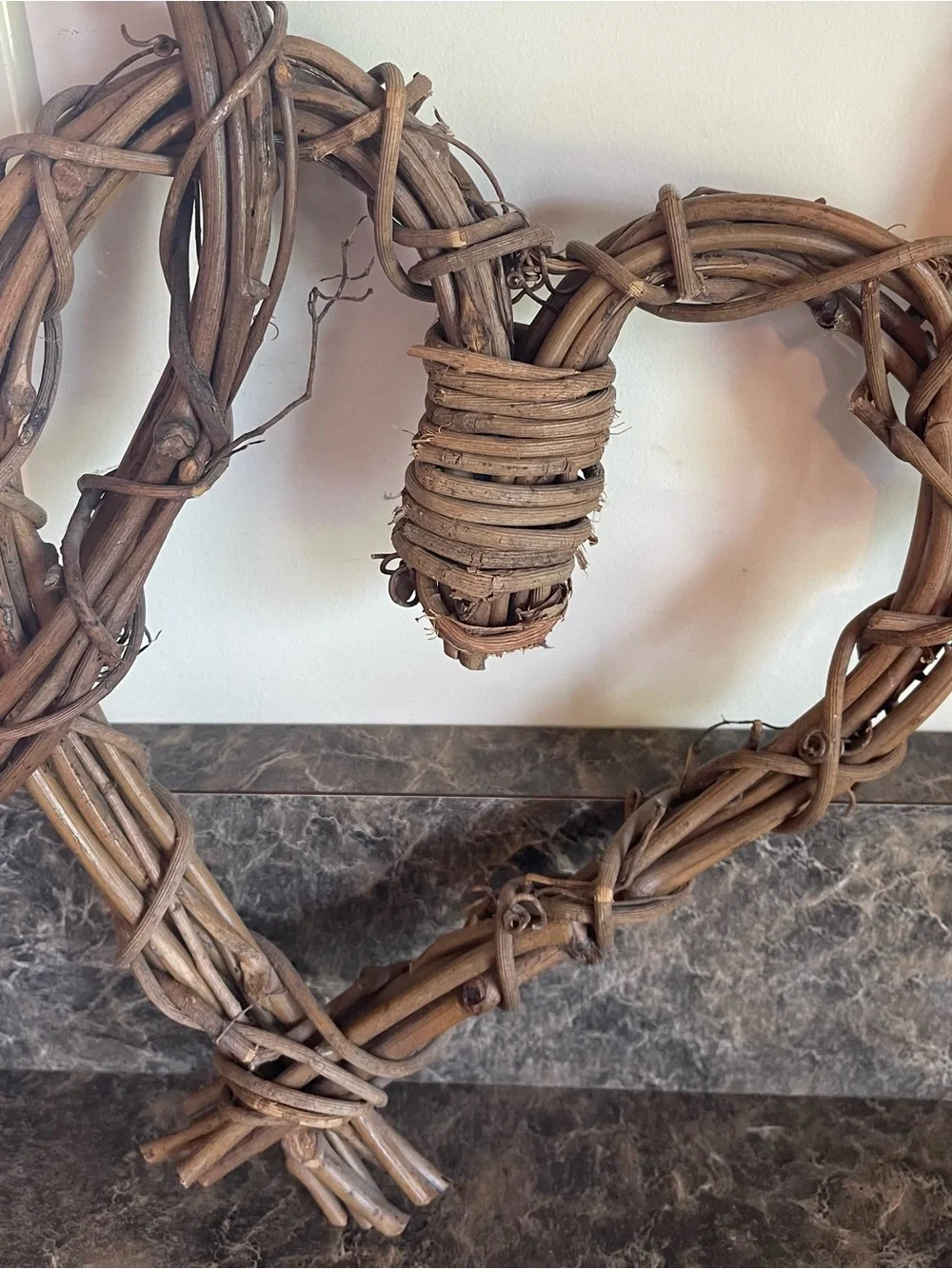 2 Vintage Grapevine Twig Heart Shaped Wall Hangings Primitive Rustic Country